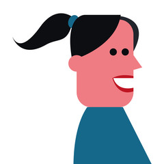 flat design single woman icon vector illustration