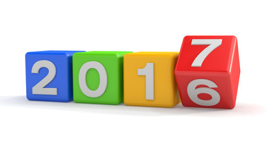 Jahreswechsel 2016 - 2017 - Bunte Würfel