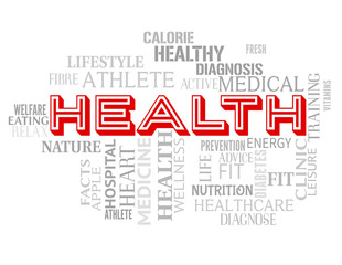Fototapeta premium Health Words Represents Hospital Healthcare And Doctor