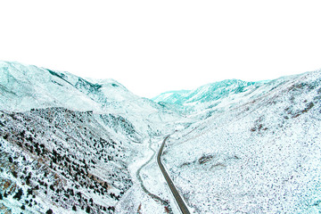 Snow covered hills in winter