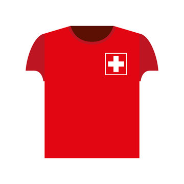 Swiss football player shirt icon
