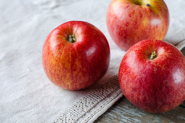 Red apples. A rustic style.