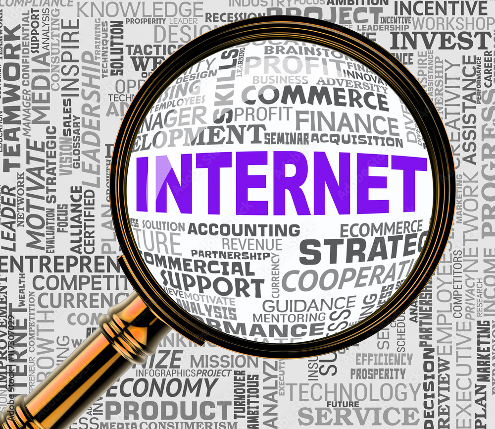 Poster internet search represents web site and comparison