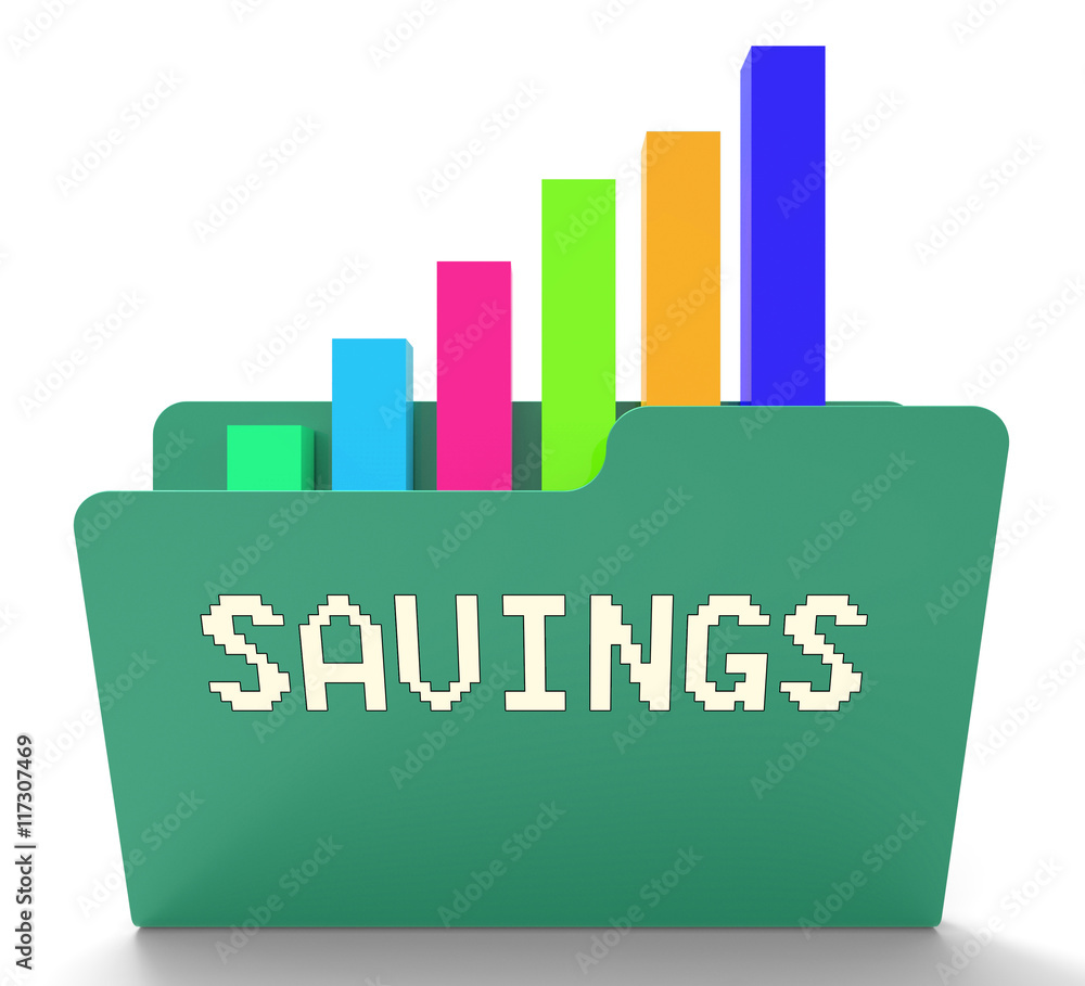Poster savings file represents organization files and monetary 3d rende