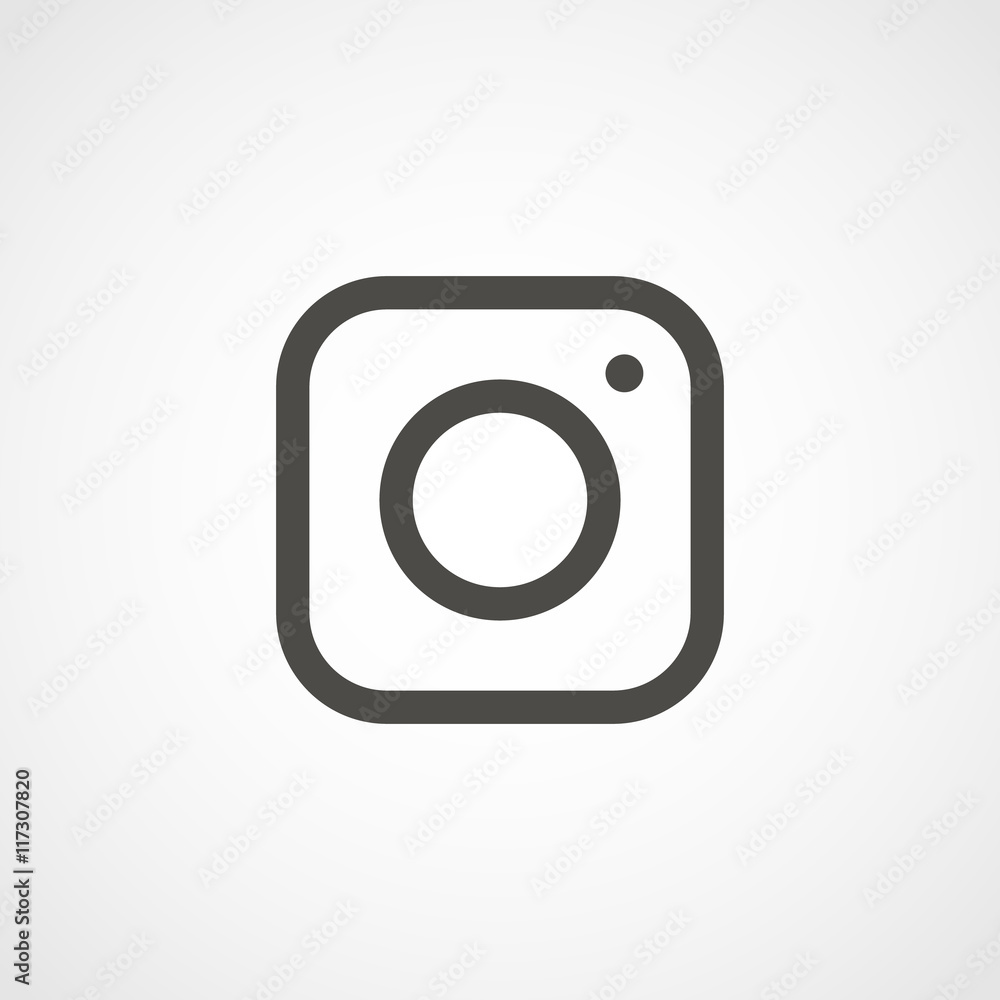 Poster web icon of modern lineart camera. Digital application pictogram