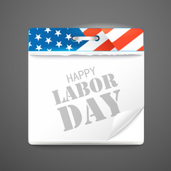 The celebration of The Labor Day. Vector greeting card with cale