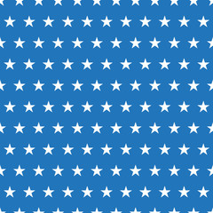 Seamless pattern of white stars on blue background