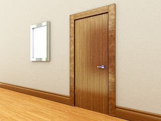 3d rendering of a wooden door