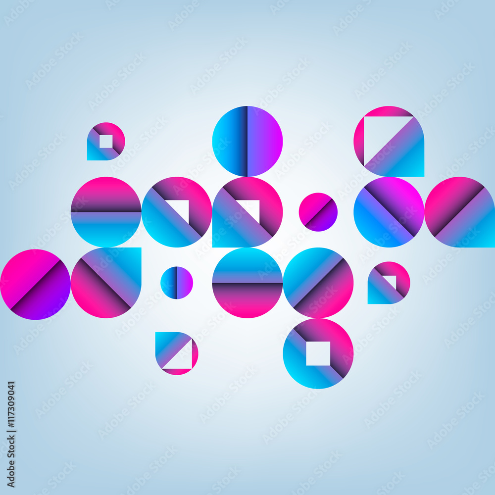 Aufkleber vector abstract background. illustration with random circles. seamless pattern design for banner, po