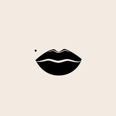 Woman's lips vector icon.