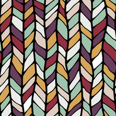 Seamless sennit pattern. Vector multicolored texture