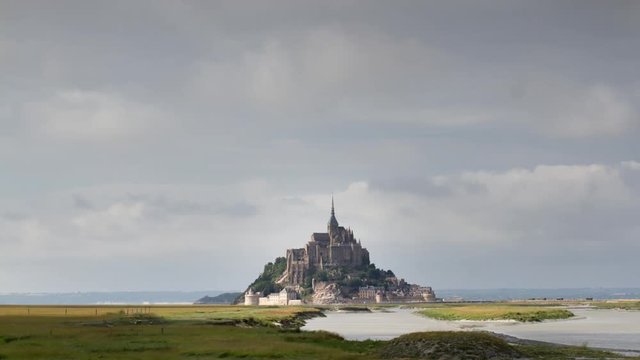 mont saint michel cathedral in normandy france