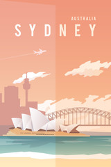 Naklejka premium Sydney. Vector poster.