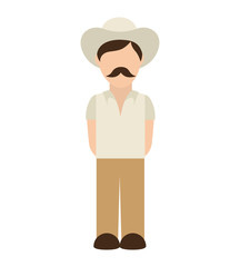 man farmer colombian coffee icon