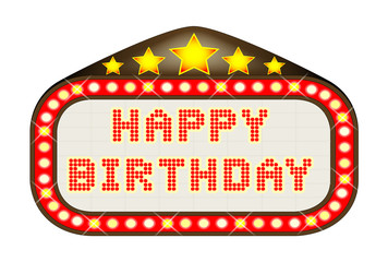 Cinema Marquee Happy Birthday