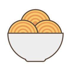 spaghetti dish isolated icon