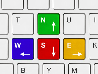 Compass made of arrow keys