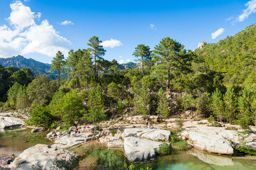 Fototapeta na wymiar Cavu natural pool near Tagliu Rossu and Sainte Lucie in Corsica