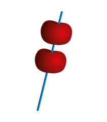 cocktail fruits stick icon