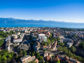 Aerial view of Lausanne, Switzerland