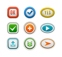 Ok button vector set.