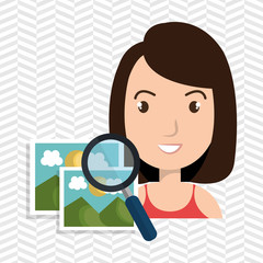 woman photo search graphic