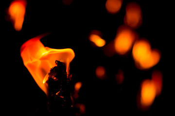 fire flames on black background