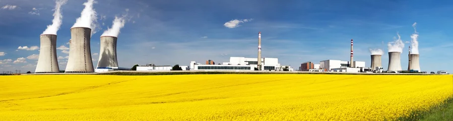 Foto auf Leinwand Kernkraftwerk mit Rapsfeld © Daniel Prudek