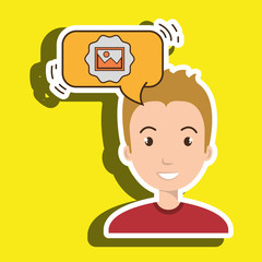 man communication photo bubble