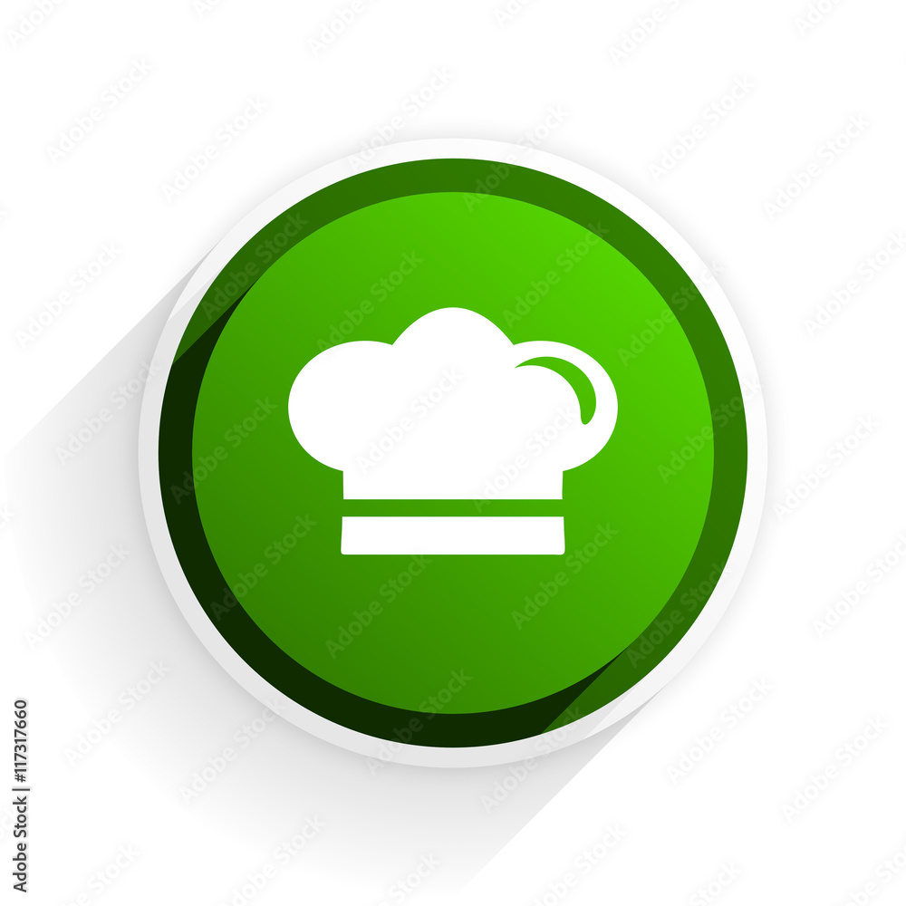 Aufkleber cook flat icon with shadow on white background, green modern design web element