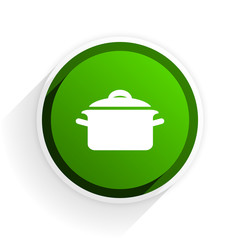 cook flat icon with shadow on white background, green modern design web element