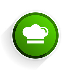 cook flat icon with shadow on white background, green modern design web element