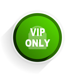 vip only flat icon with shadow on white background, green modern design web element