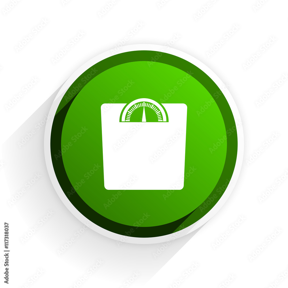 Poster weight flat icon with shadow on white background, green modern design web element