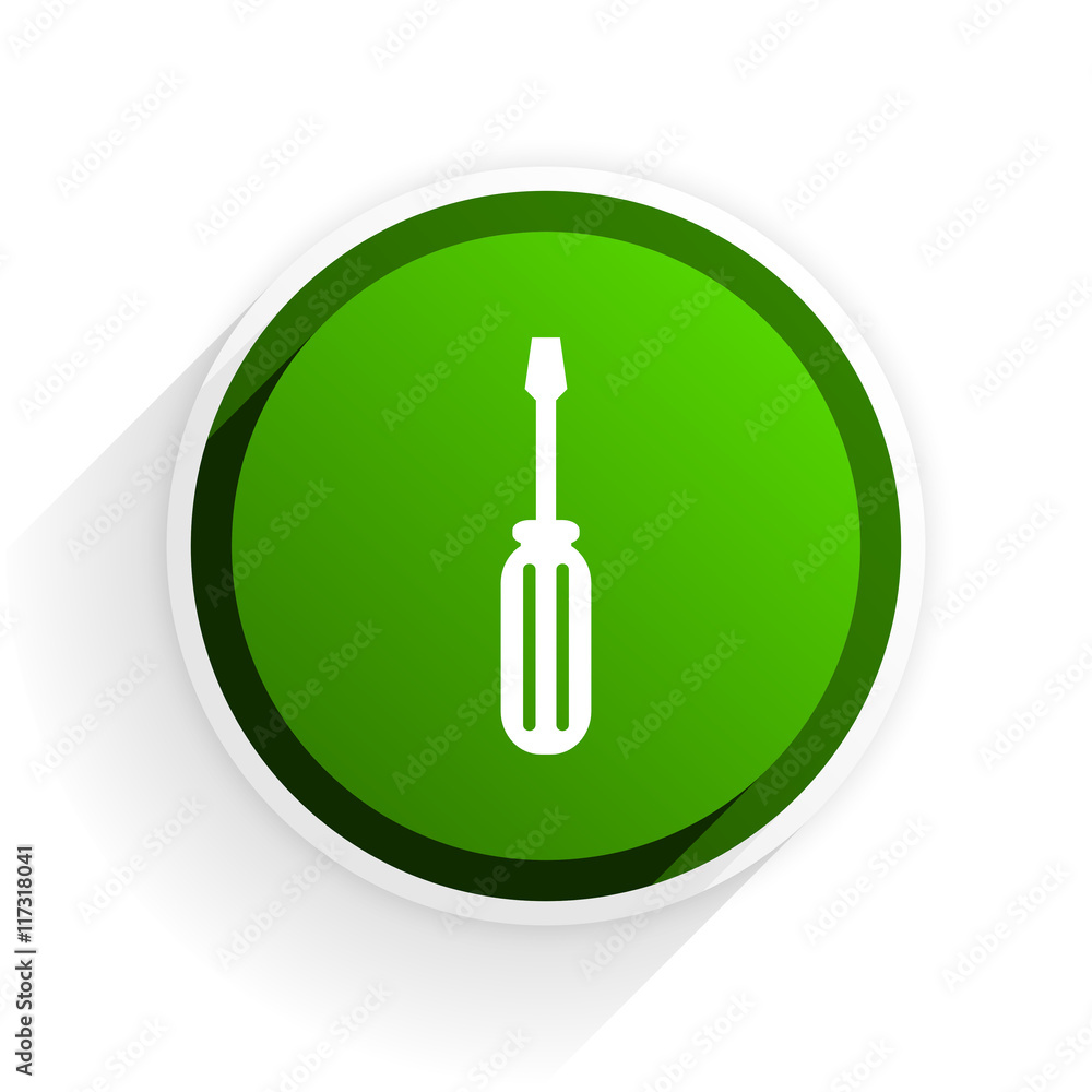 Poster tool flat icon with shadow on white background, green modern design web element