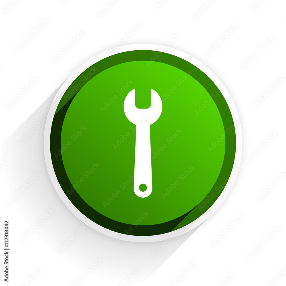Poster tool flat icon with shadow on white background, green modern design web element