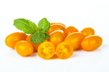 Pomidorek śliwkowy pomarańczowy - obrazy, fototapety, plakaty