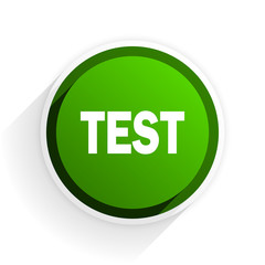 test flat icon with shadow on white background, green modern design web element