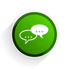 forum flat icon with shadow on white background, green modern design web element