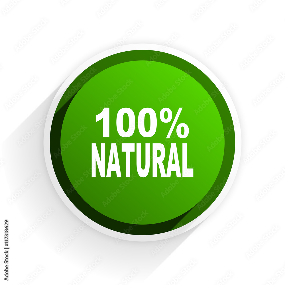 Poster natural flat icon with shadow on white background, green modern design web element