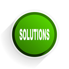 solutions flat icon with shadow on white background, green modern design web element