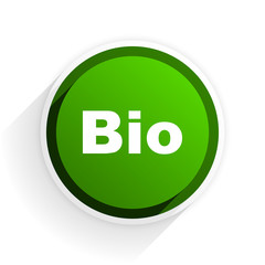 bio flat icon with shadow on white background, green modern design web element