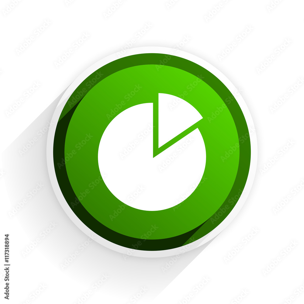 Poster chart flat icon with shadow on white background, green modern design web element