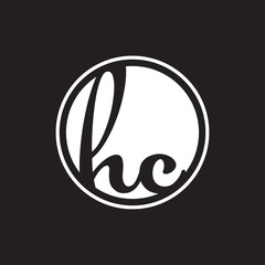 initial letter logo circle with ring white