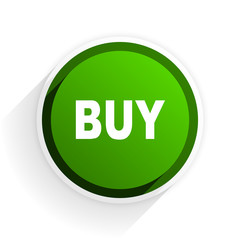 buy flat icon with shadow on white background, green modern design web element