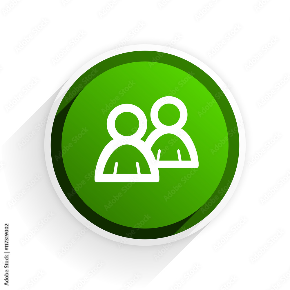 Poster forum flat icon with shadow on white background, green modern design web element