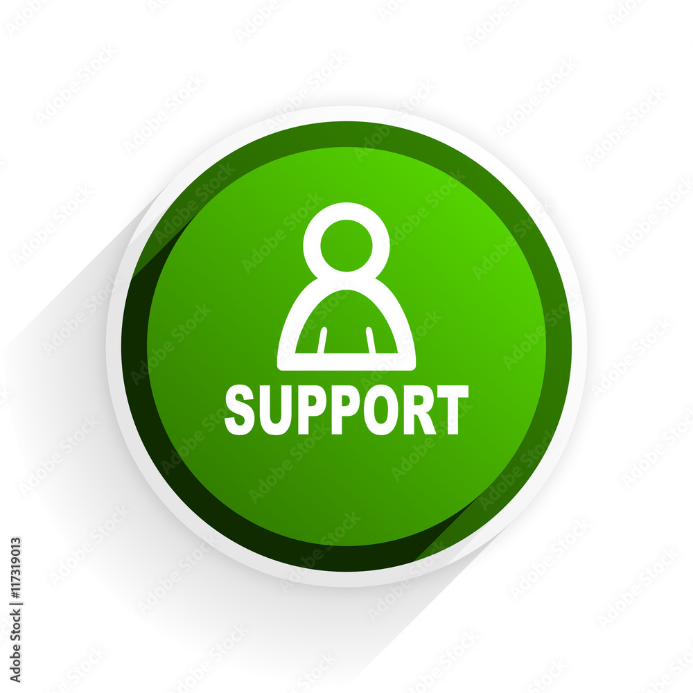 Poster support flat icon with shadow on white background, green modern design web element