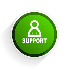 support flat icon with shadow on white background, green modern design web element