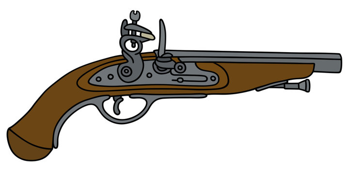 Historical handgun / Hand drawing, vector illustration