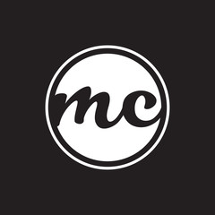 initial letter logo circle with ring white